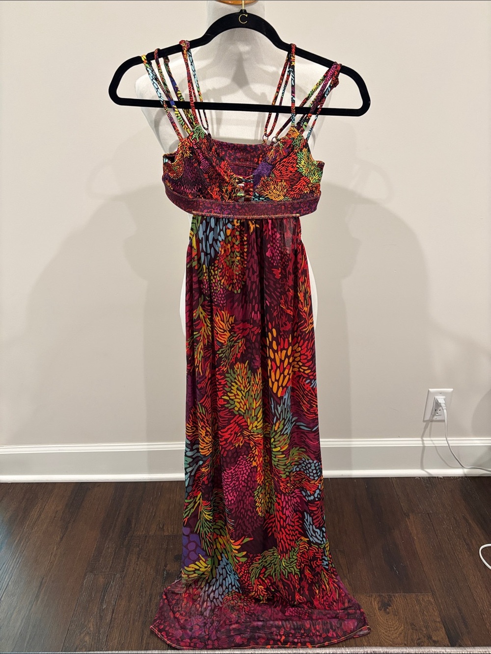 Agua Bendita Virgo Print Maxi Dress